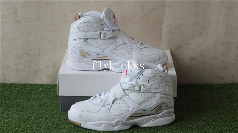 Authentic Air Jordan 8 Retro OVO White